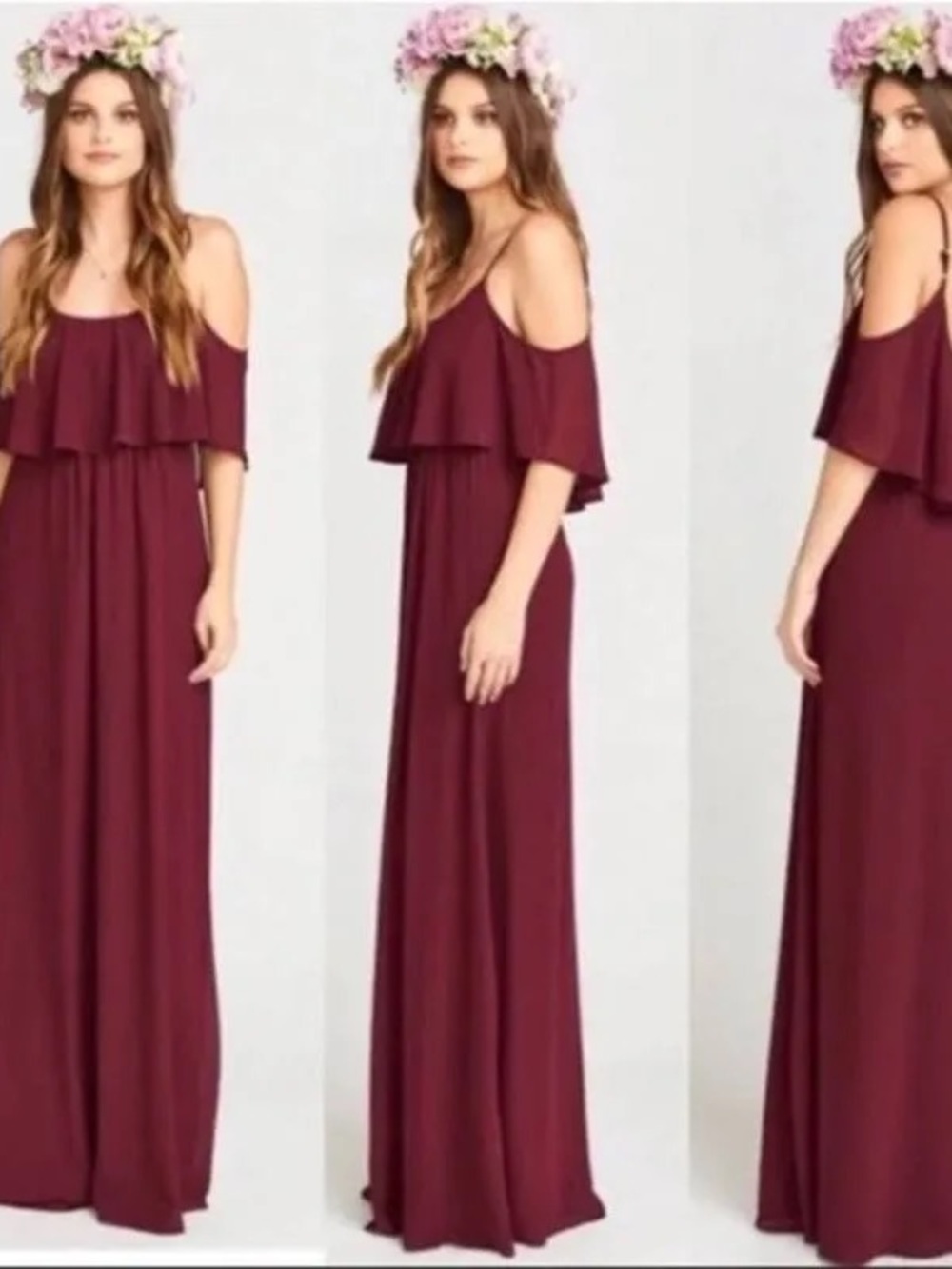 Show Me Your MuMu Burgundy Ruffle Maxi Dress